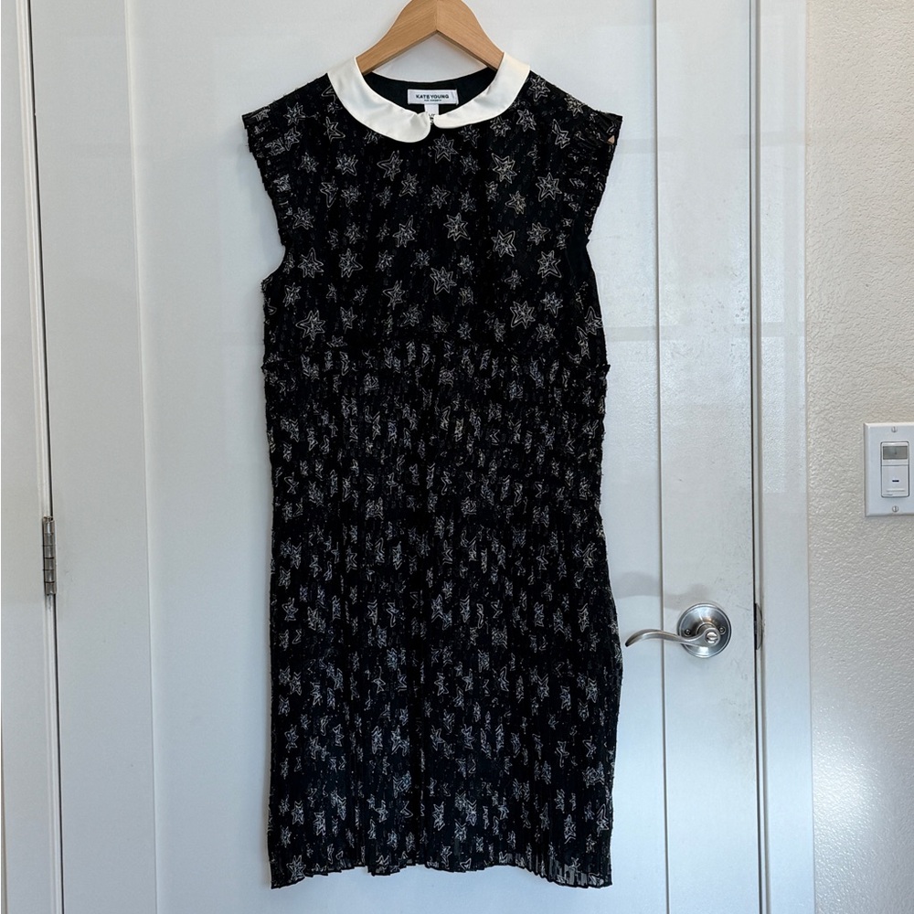 KATE YOUNG X Target Black & White Star Collared Dress nwot